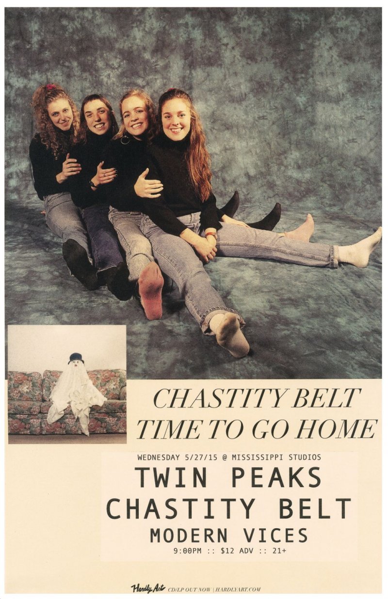 Image 0 of CHASTITY BELT Gig POSTER Portland Oregon May 2015 Time To Go Home Concert 