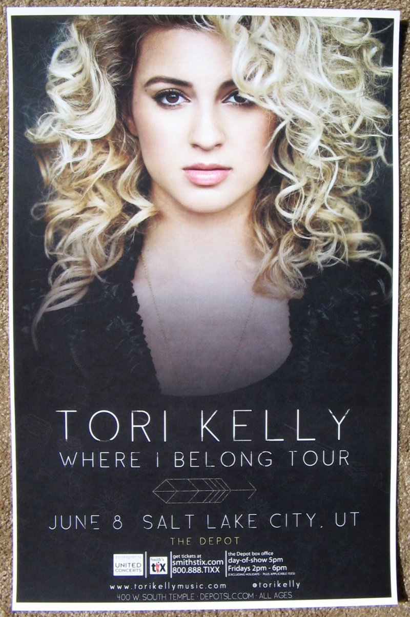 Image 0 of Kelly TORI KELLY 2015 Gig POSTER Salt Lake City Concert Utah