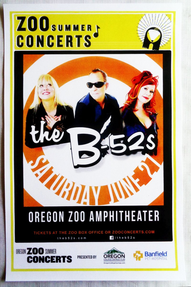 Image 0 of B-52S 2015 Gig POSTER Portland Oregon Concert