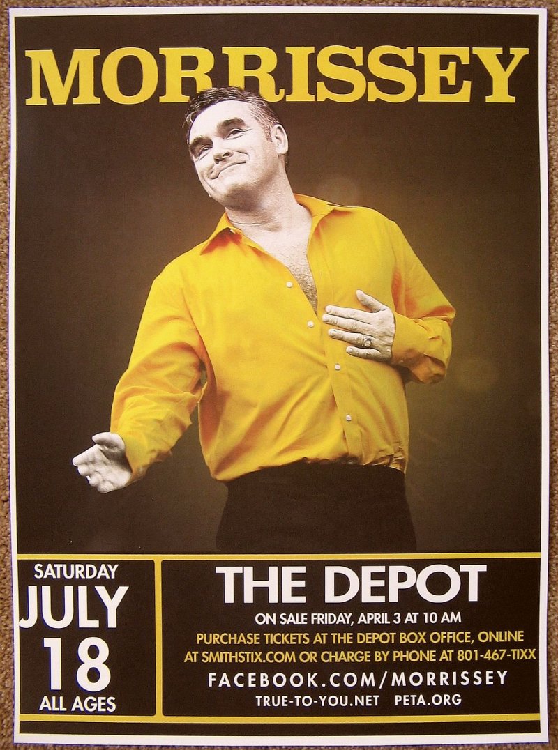 Image 0 of MORRISSEY 2015 Gig POSTER Salt Lake City Concert Utah