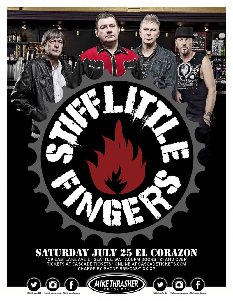 Image 0 of STIFF LITTLE FINGERS Gig 2015 POSTER Seattle Washington Concert