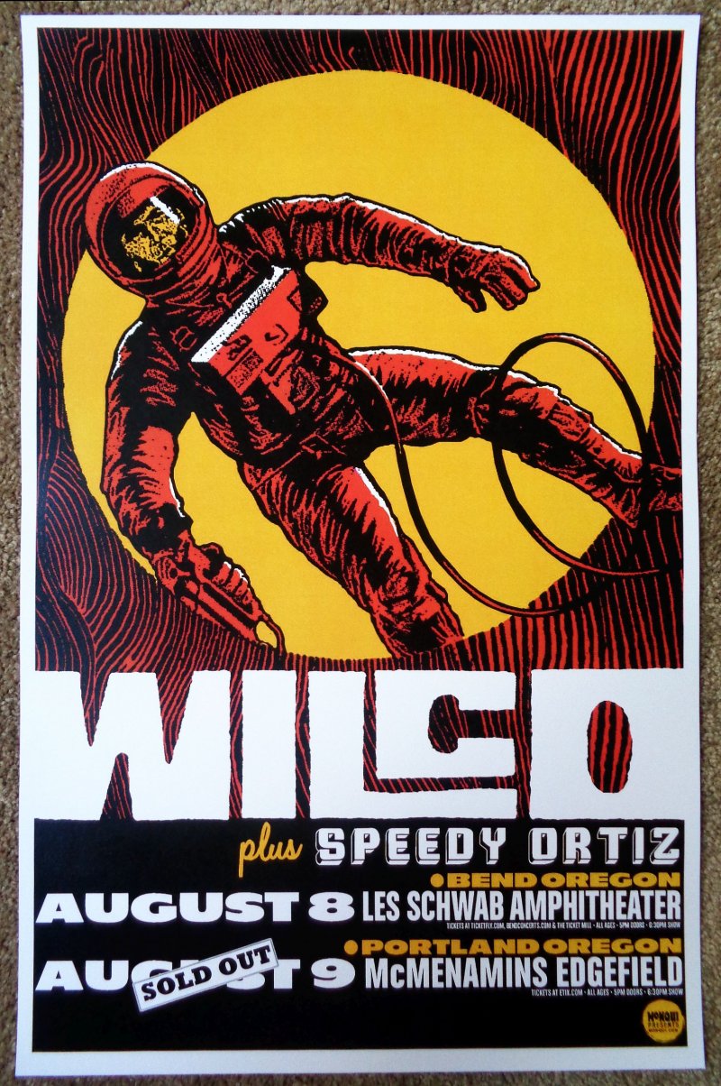 Image 0 of WILCO 2015 Gig POSTER Bend & Edgefield Portland Oregon Concert