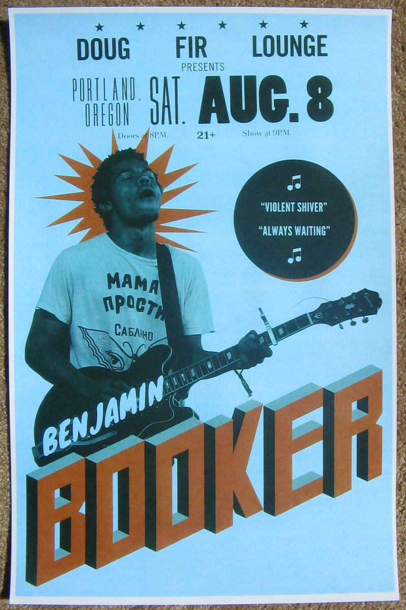 Image 0 of Booker BENJAMIN BOOKER 2015 Gig POSTER Portland Oregon Concert