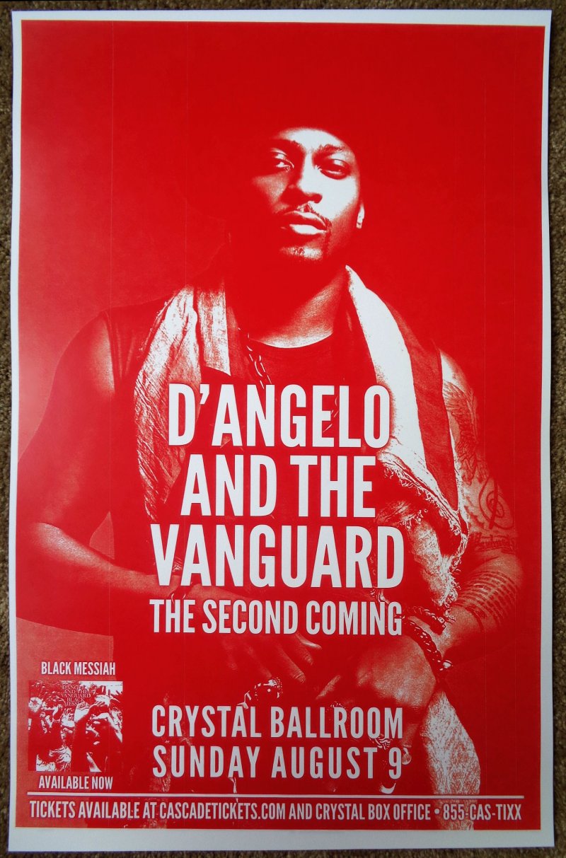 D'ANGELO AND THE VANGUARD 2015 POSTER Gig Portland Oregon Concert Second Coming