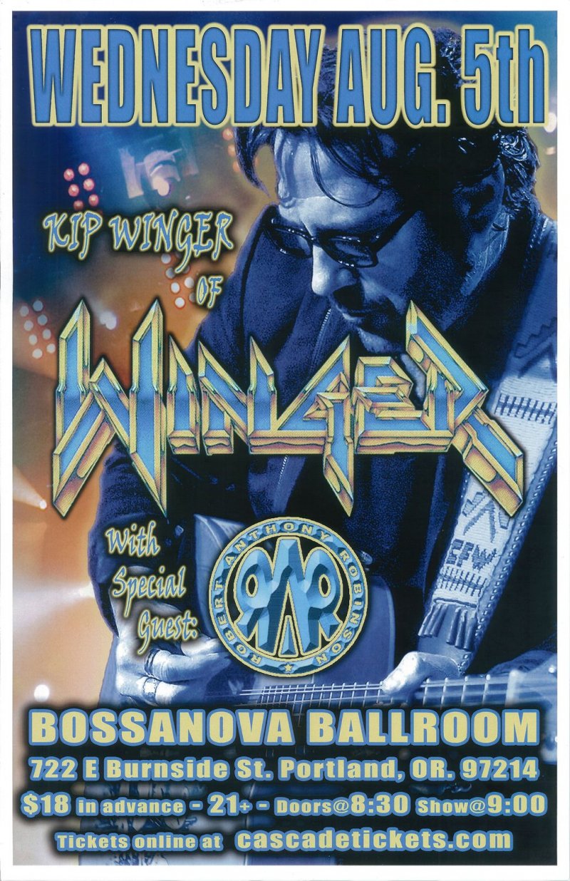 Image 0 of Winger KIP WINGER 2015 Gig POSTER Portland Oregon Concert 