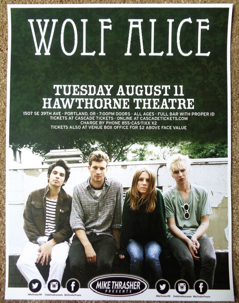 Image 0 of WOLF ALICE 2015 Gig POSTER Portland Oregon Concert