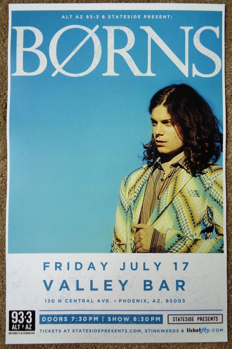 Image 0 of Borns Garrett BORNS 2015 Gig POSTER Phoenix Arizona Concert 