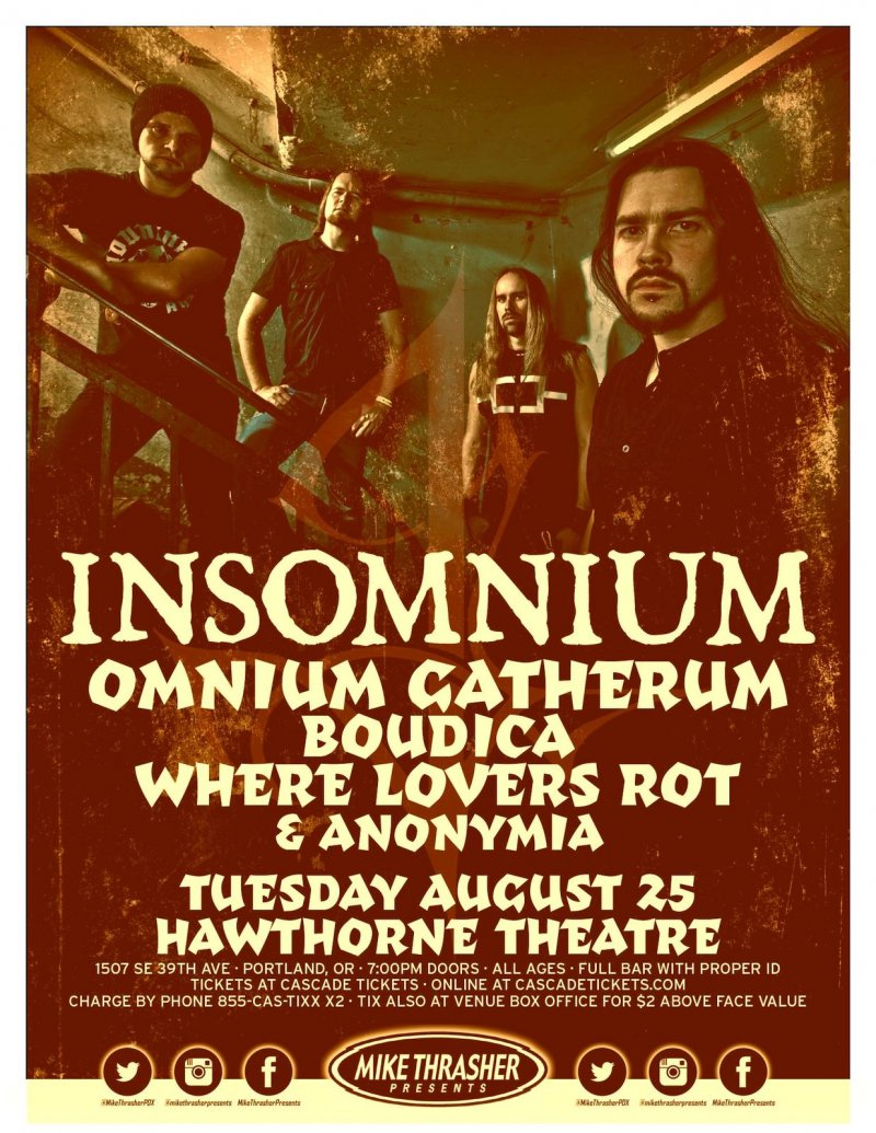 Image 0 of INSOMNIUM 2015 Gig POSTER Portland Oregon Concert