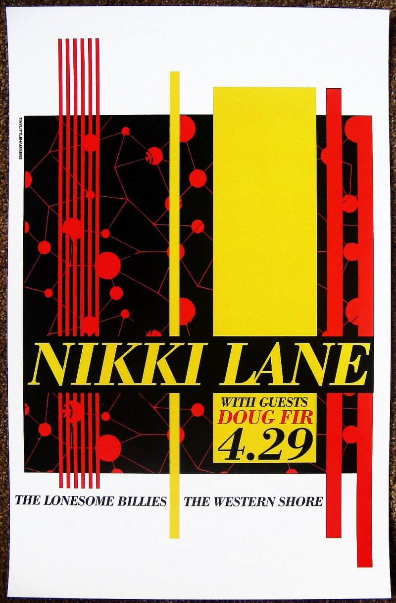 Lane NIKKI LANE 2015 Gig POSTER Portland Oregon Concert 