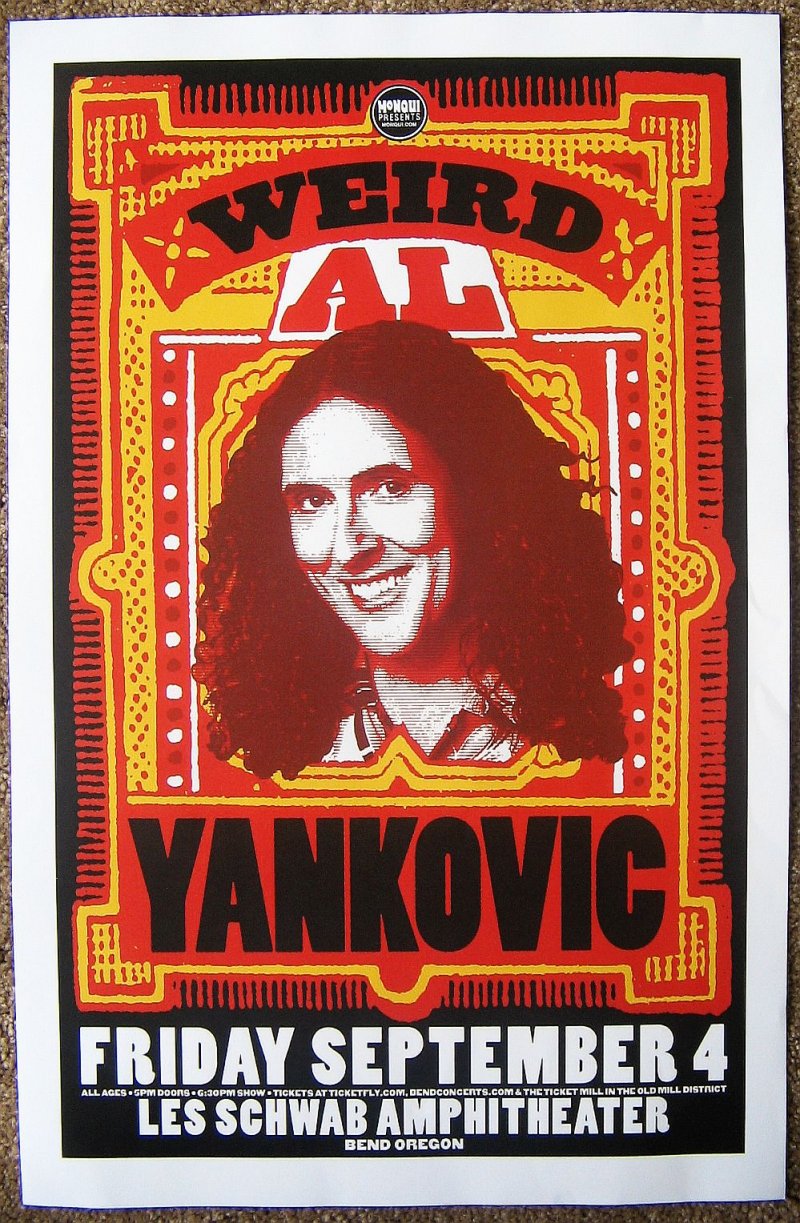 Image 0 of Yankovic WEIRD AL YANKOVIC 2015 Gig POSTER Bend Oregon Concert