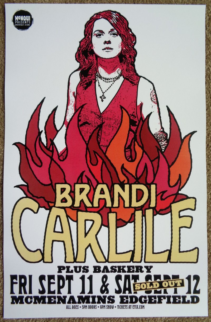 Image 0 of Carlile BRANDI CARLILE 2015 Gig POSTER Edgefield Portland Oregon Concert