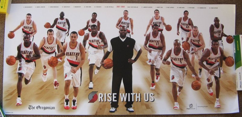 Portland Trailblazers 2007-08 Blazers Game Handout TEAM POSTER Brandon Roy