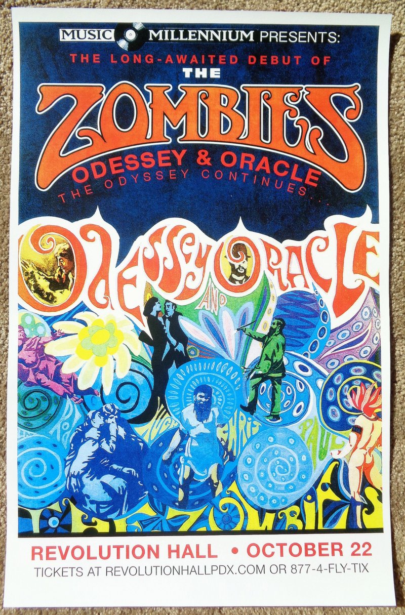 Image 0 of Zombies THE ZOMBIES 2015 Gig POSTER Concert BLUNSTONE ARGENT Odessey & Oracle