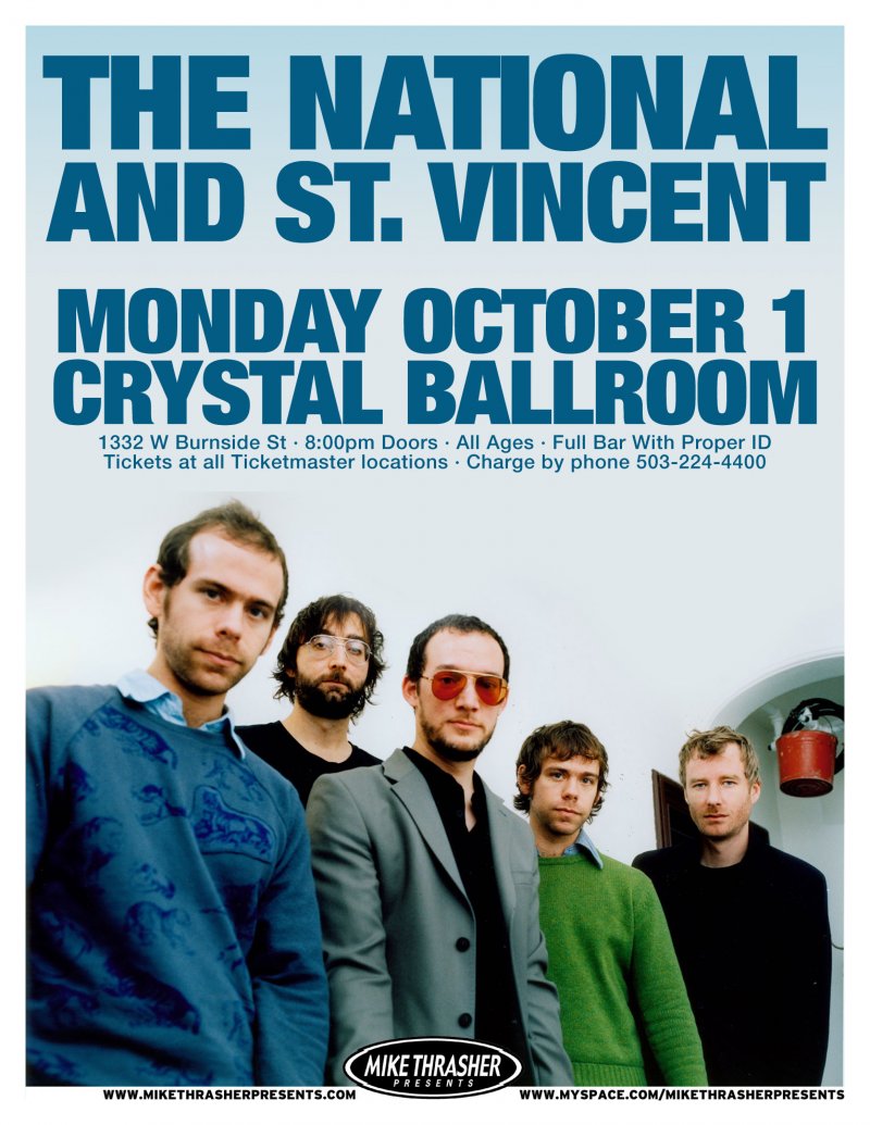 Image 0 of National THE NATIONAL 2007 Gig POSTER Portland Oregon Boxer Concert