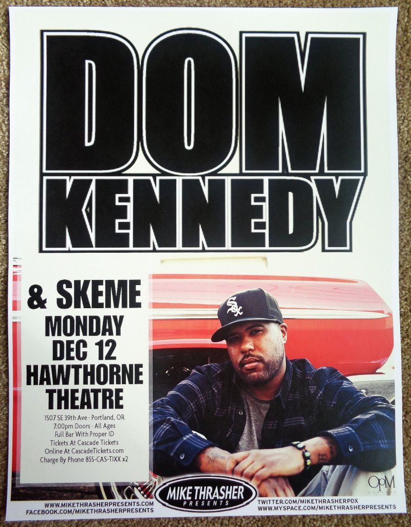 Kennedy DOM KENNEDY 2011 Gig POSTER Portland Oregon Concert