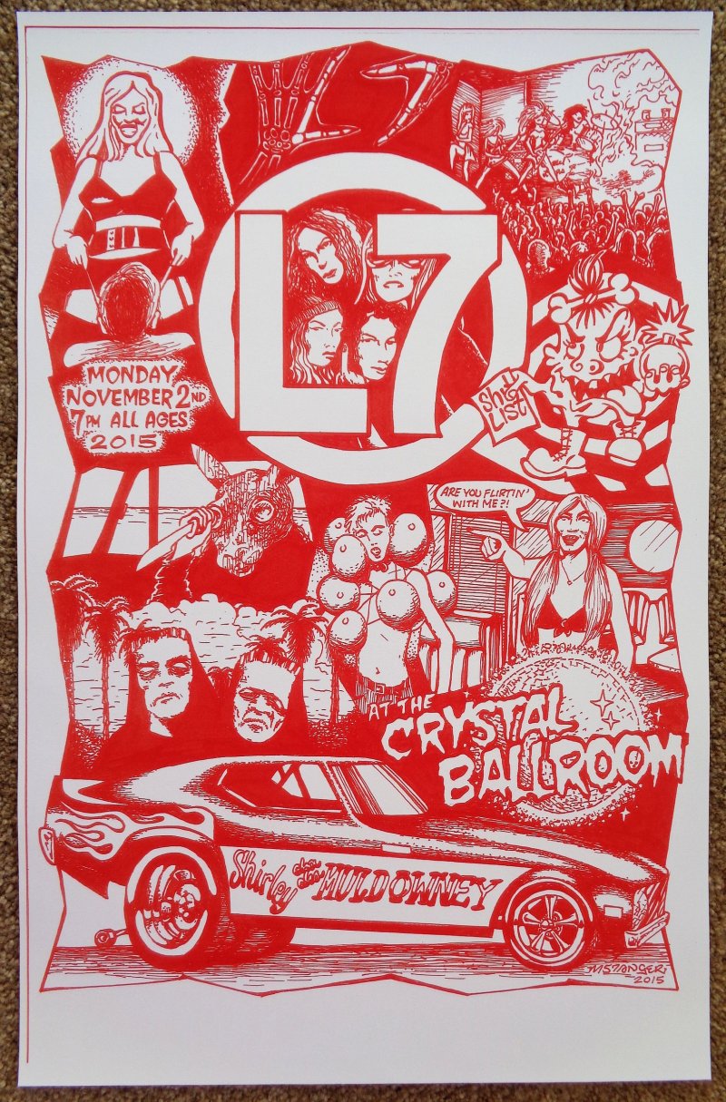 Image 0 of L7 Gig 2015 POSTER Portland Oregon Concert 