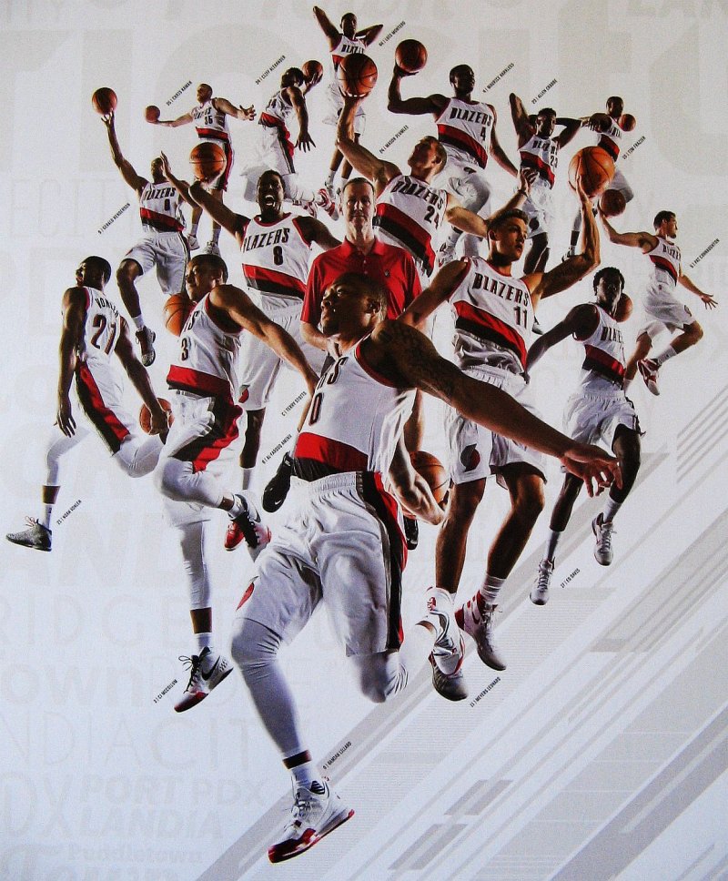 Image 1 of Portland Trailblazers 2015-16 TEAM POSTER Handout Blazers Lillard McCollum Aminu