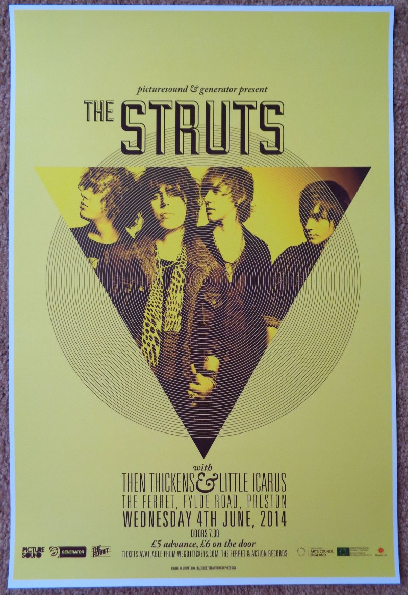 Image 0 of Struts THE STRUTS 2014 Gig POSTER Preston UK Concert 