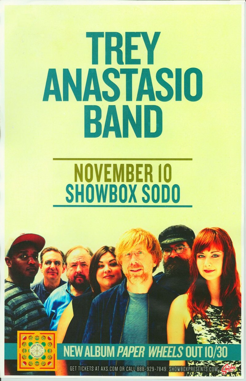 Image 0 of Anastasio TREY ANASTASIO 2015 Gig POSTER Seattle PHISH Concert Washington