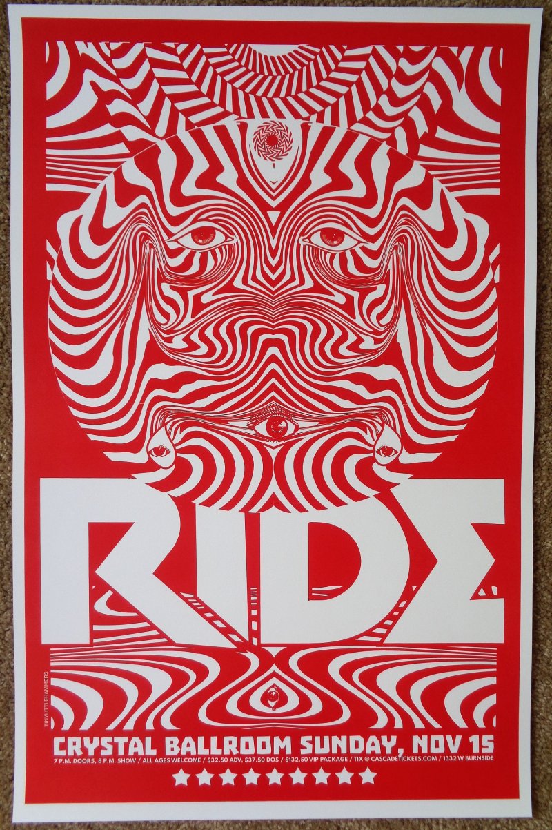 Image 0 of RIDE 2015 Gig POSTER Portland Oregon Nowhere 25th Anniversary Concert