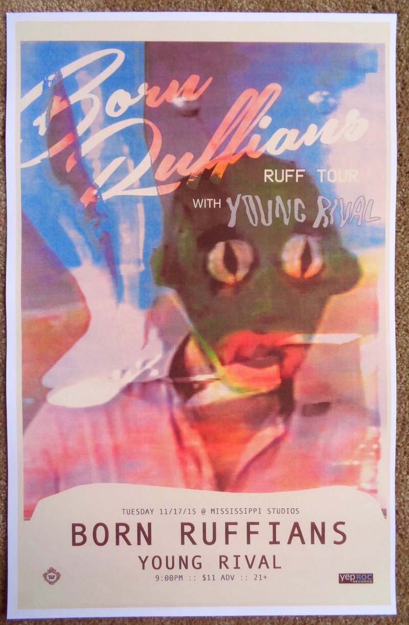 Image 0 of BORN RUFFIANS 2015 Gig POSTER Portland Oregon Concert