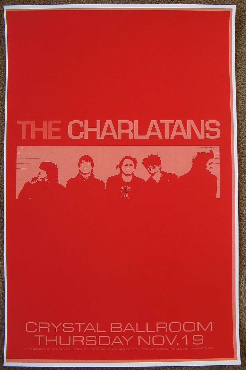 Image 0 of Charlatans THE CHARLATANS UK 2015 Gig POSTER Portland Oreg Concert Modern Nature