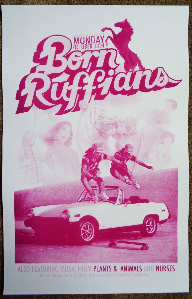 Image 0 of BORN RUFFIANS 2008 Gig POSTER Portland Oregon Concert