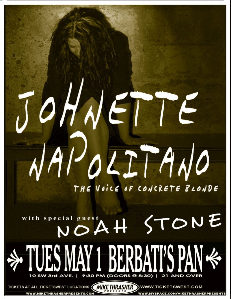 Image 0 of Napolitano JOHNETTE NAPOLITANO May 07 Gig POSTER Concrete Blonde Oregon Concert