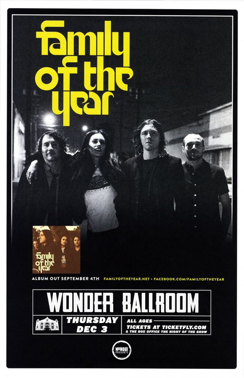 Image 0 of FAMILY OF THE YEAR 2015 Gig POSTER Portland Oregon Concert