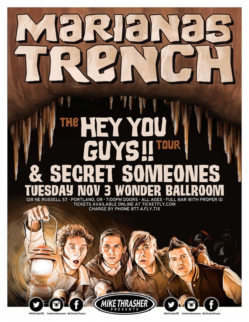 Image 0 of MARIANAS TRENCH 2015 Gig POSTER Portland Oregon Concert