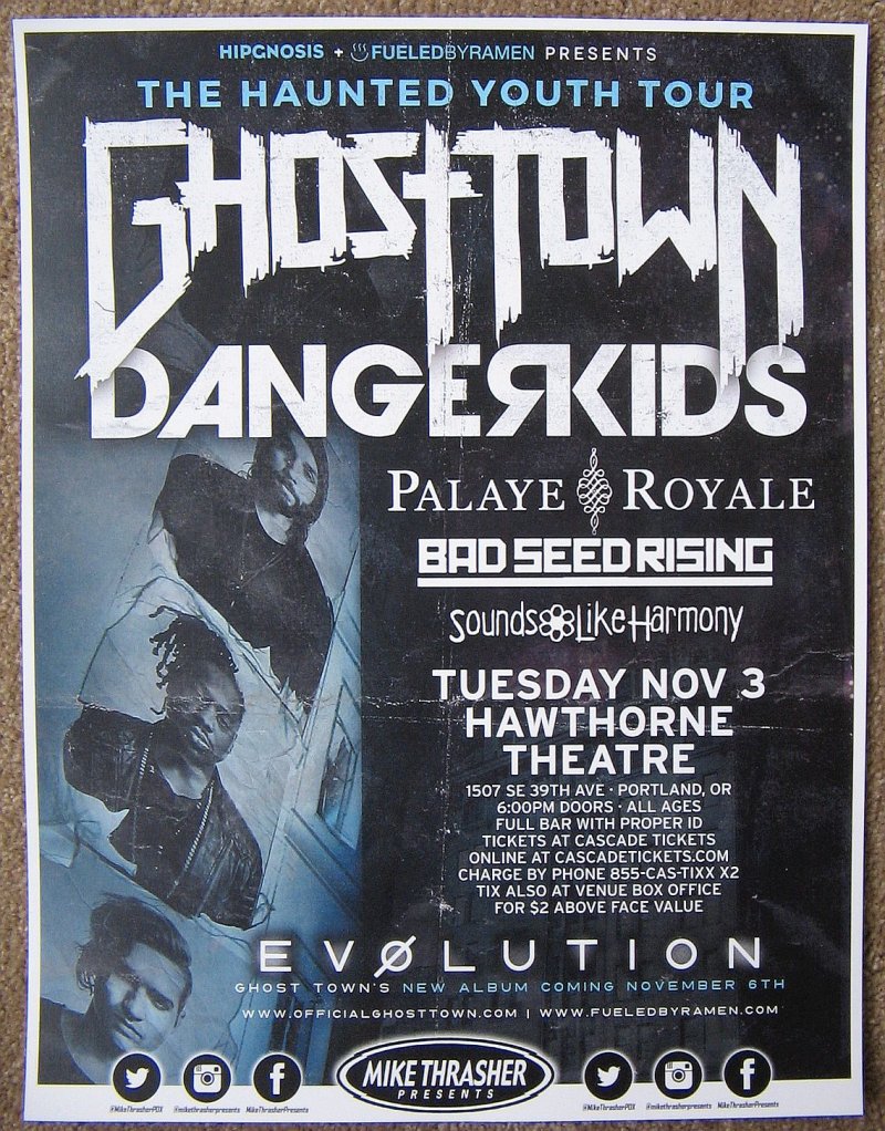 Image 0 of GHOST TOWN 2015 Gig POSTER Evolution Portland Oregon Concert