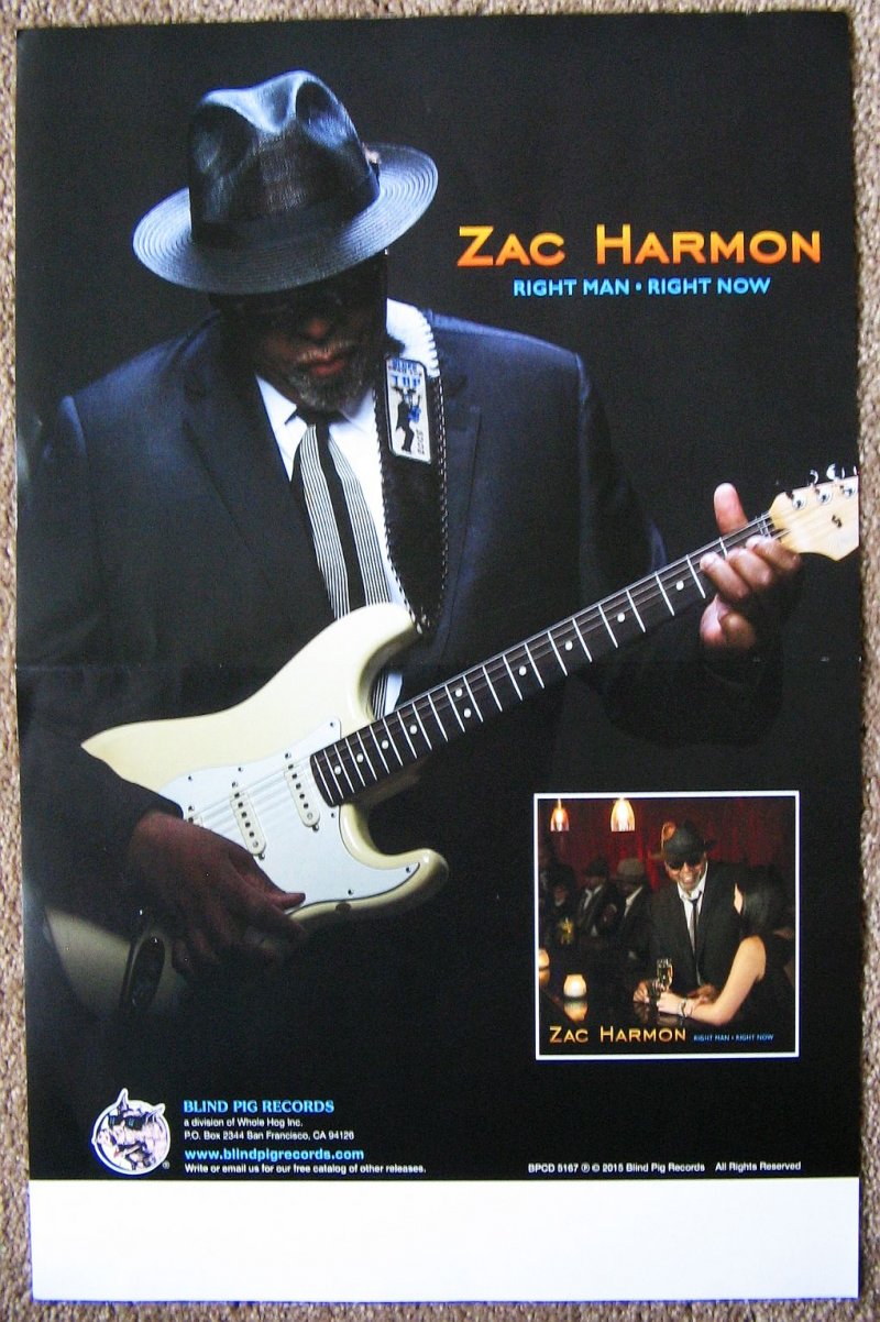 Image 0 of Harmon ZAC HARMON Album POSTER Right Man Right Now 2-Sided 11x17