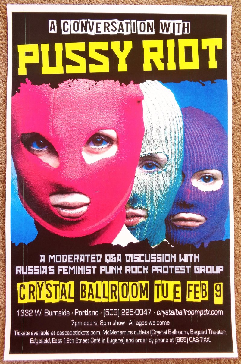Image 0 of PUSSY RIOT 2016 Gig POSTER Portland Oregon Moderated Q&A Discussion