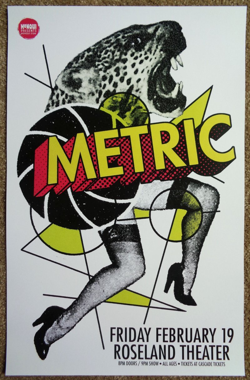 Image 0 of METRIC 2016 Gig POSTER Portland Oregon Concert