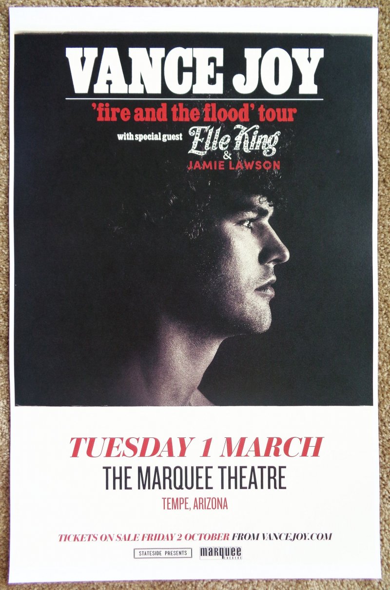 Image 0 of Joy VANCE JOY 2016 Gig POSTER Tempe Arizona Concert