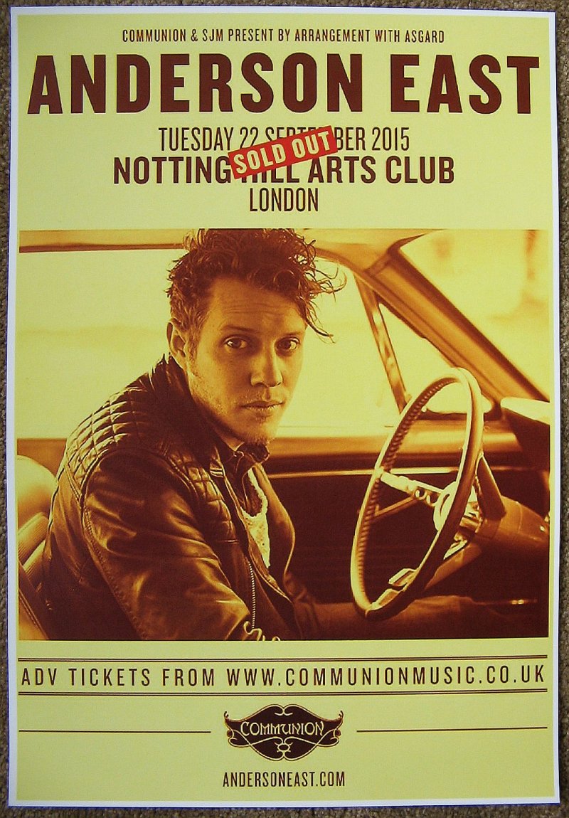 Image 0 of East ANDERSON EAST 2015 Gig POSTER London UK Concert