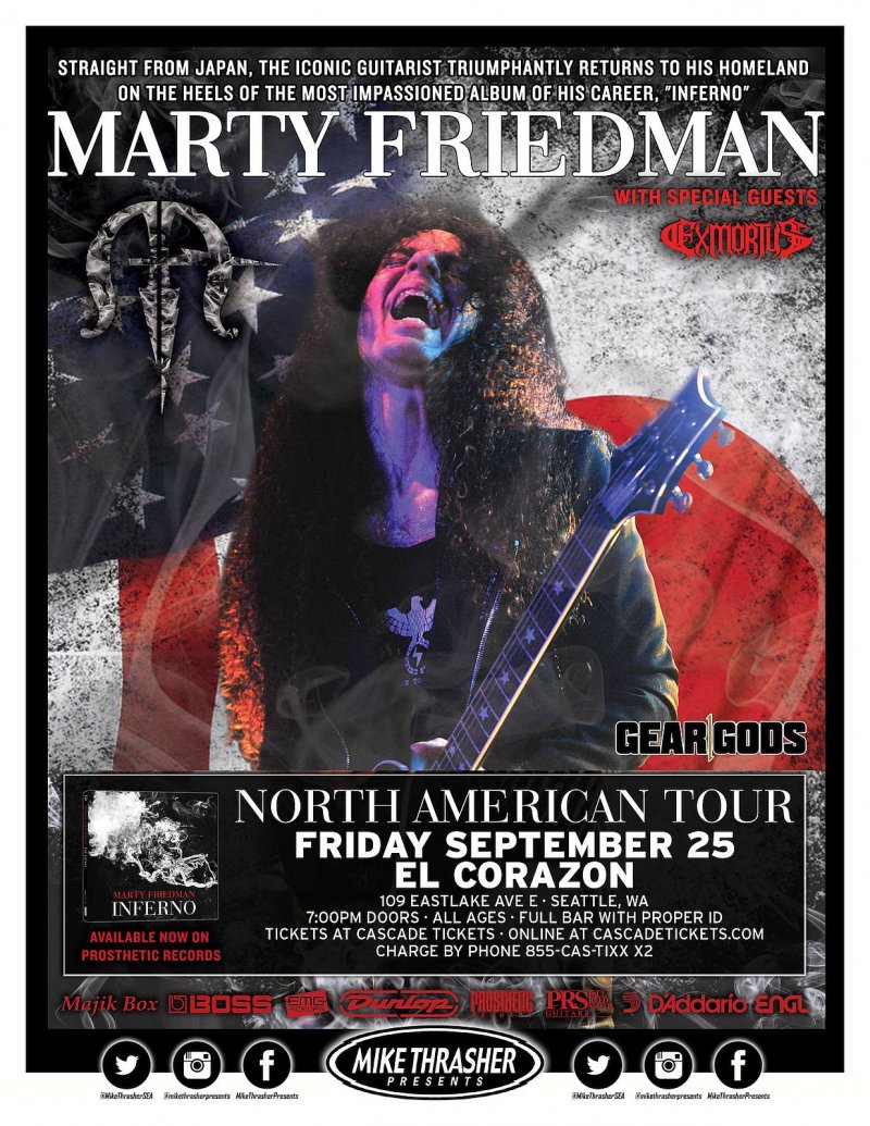 Image 0 of Friedman MARTY FRIEDMAN Megadeth POSTER 2015 Gig Seattle Washington Concert