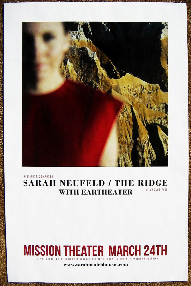 Image 0 of Neufeld SARAH NEUFELD 2016 Gig POSTER ARCADE FIRE Portland Oregon Concert