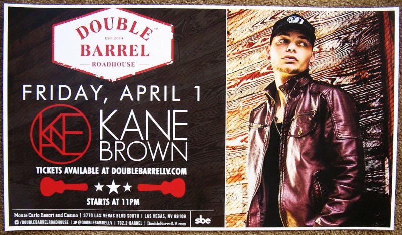 Image 0 of Brown KANE BROWN 2016 Gig POSTER Las Vegas Concert Nevada