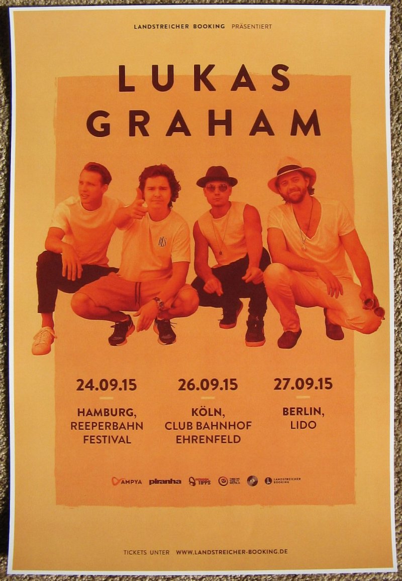 Image 0 of Graham LUKAS GRAHAM 2015 Gig POSTER Germany Concert Hamburg Berlin