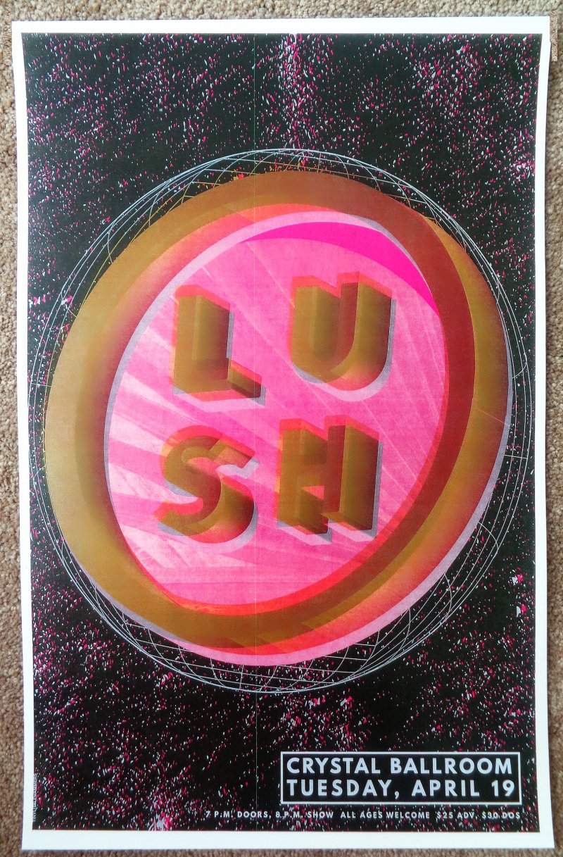 Image 0 of LUSH 2016 Gig POSTER Portland Oregon Blind Spot Concert