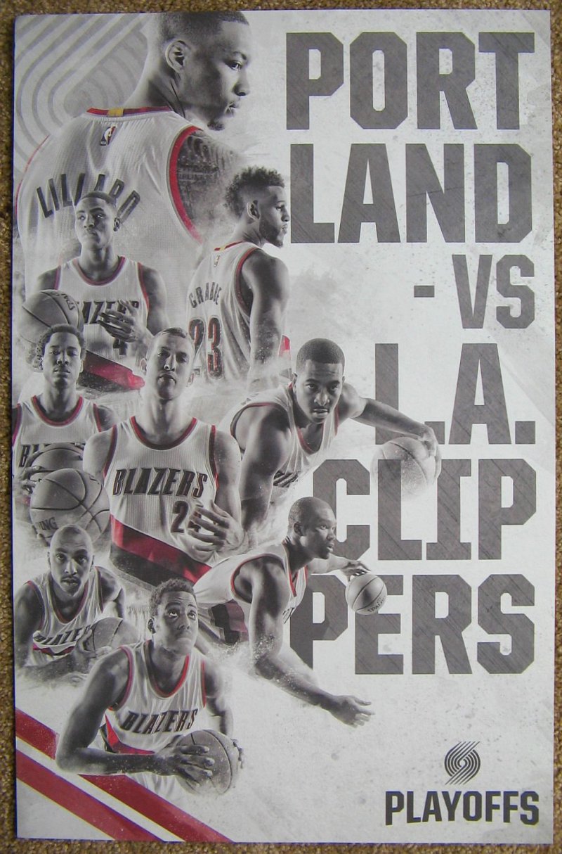 Image 0 of Portland Trailblazers 2015-16 Playoff POSTER Handout Blazers LA Clippers Lillard