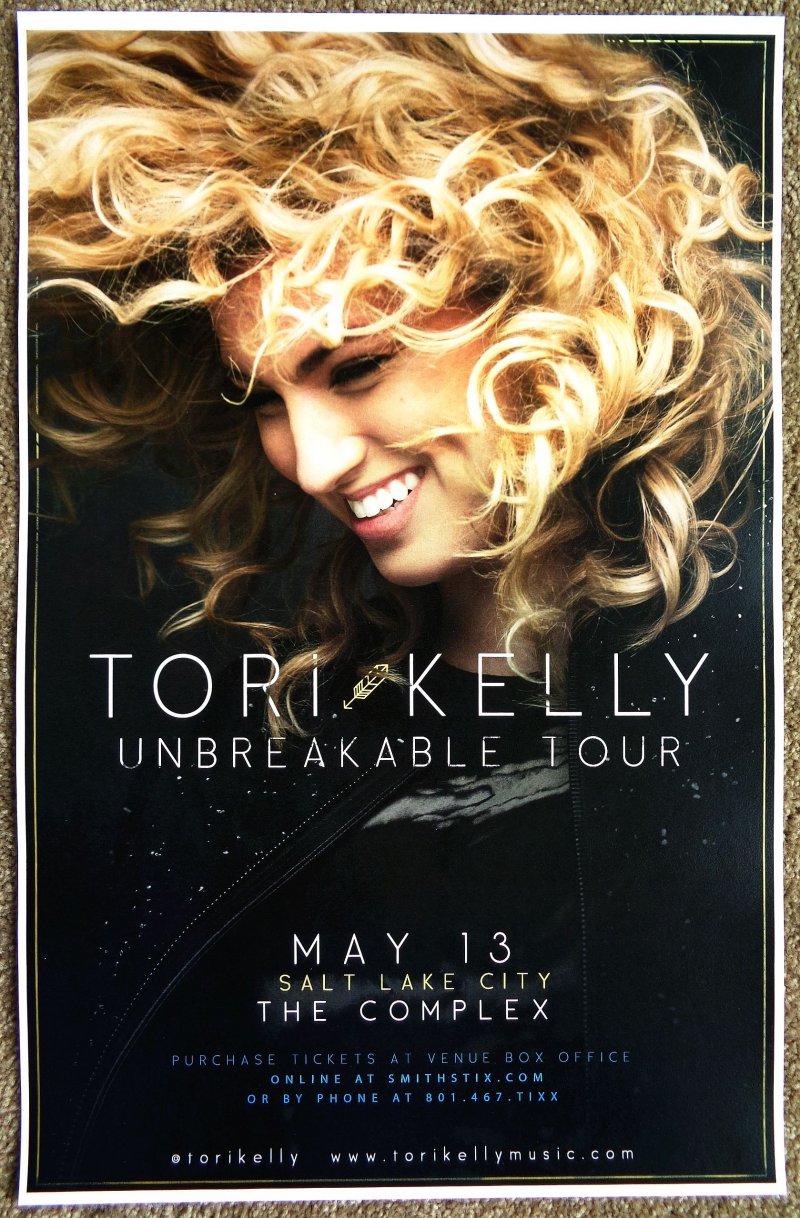 Image 0 of Kelly TORI KELLY 2016 Gig POSTER Salt Lake City Concert Utah