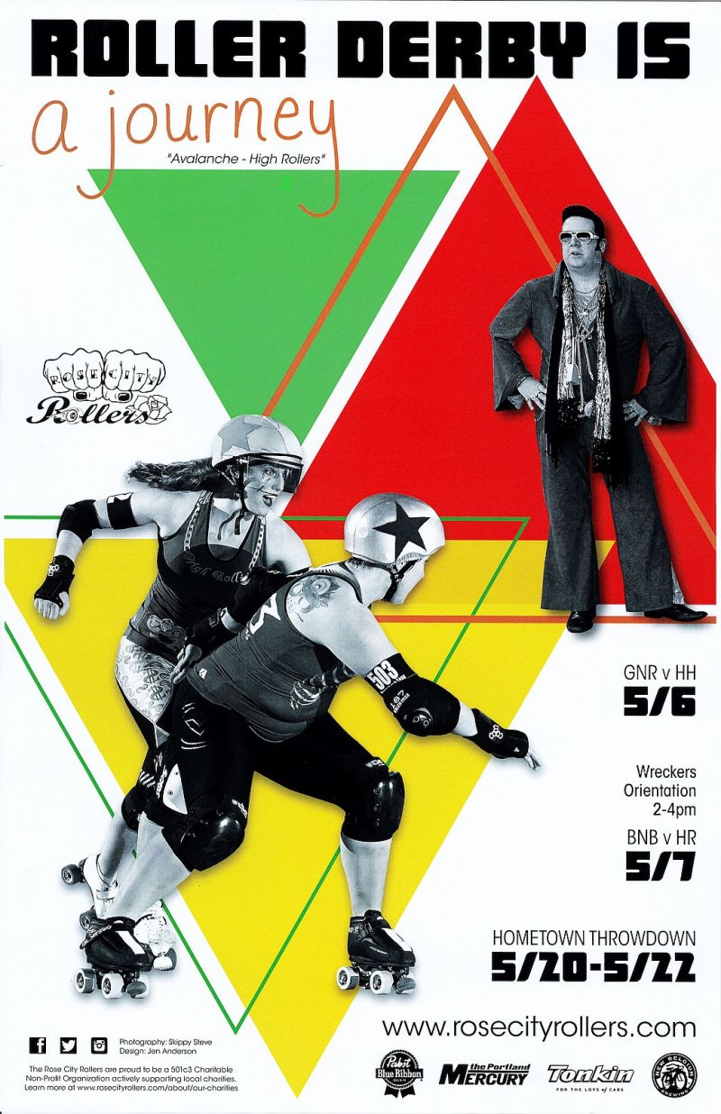 ROLLER DERBY 2016 POSTER Rose City Rollers Portland Oregon