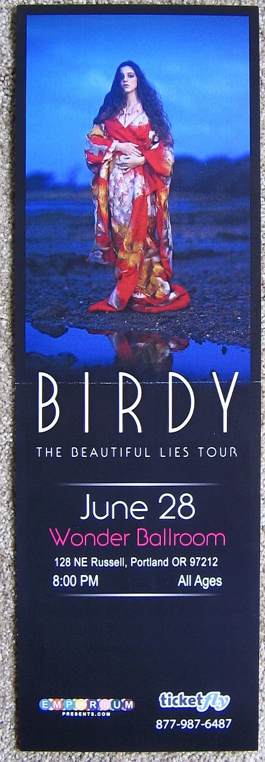 Image 0 of BIRDY 2016 Gig POSTER Portland Oregon Concert 5 1/2 x 17 Jasmine VanDen Bogaerde