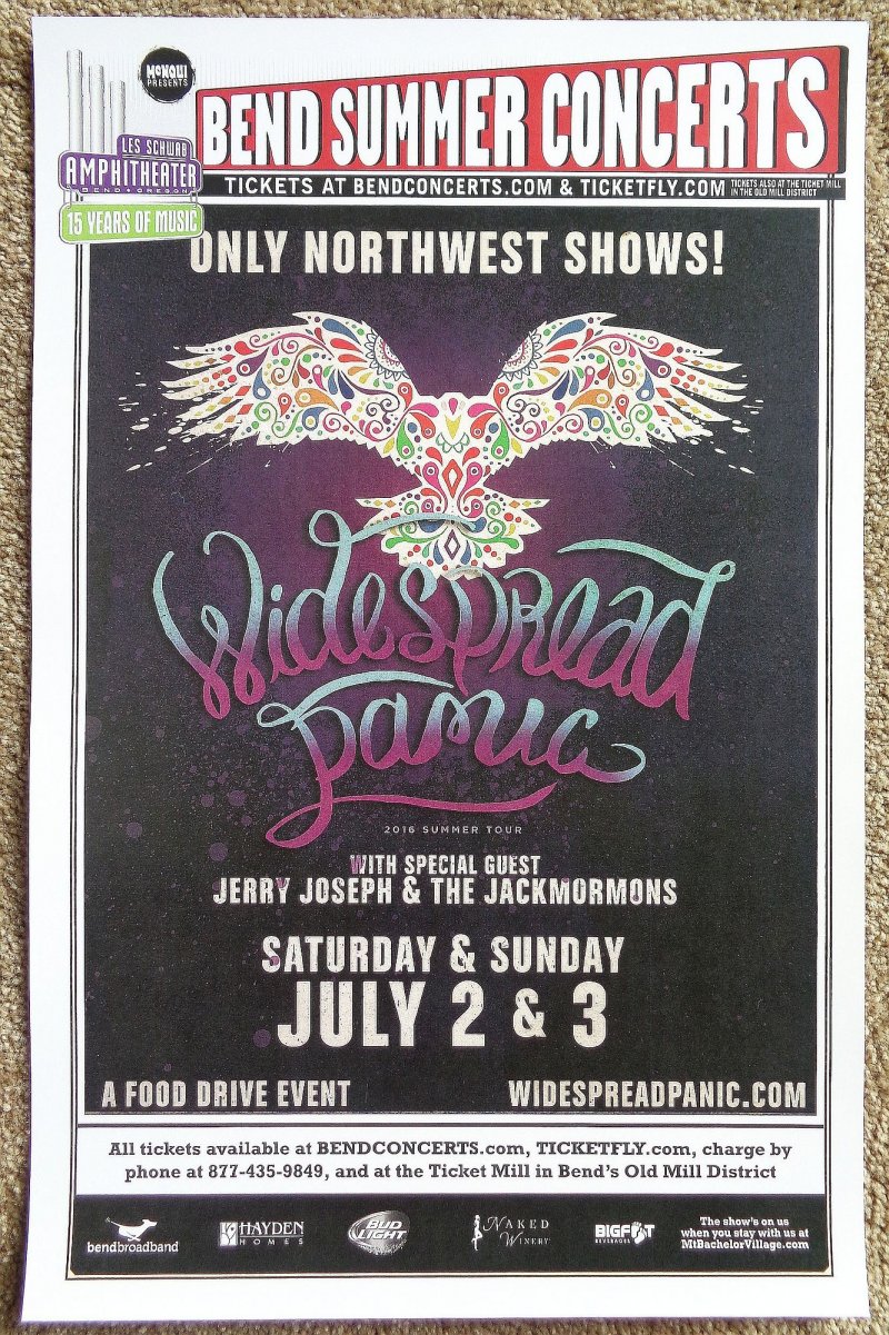 Image 0 of WIDESPREAD PANIC 2016 Gig POSTER Bend Oregon Concert