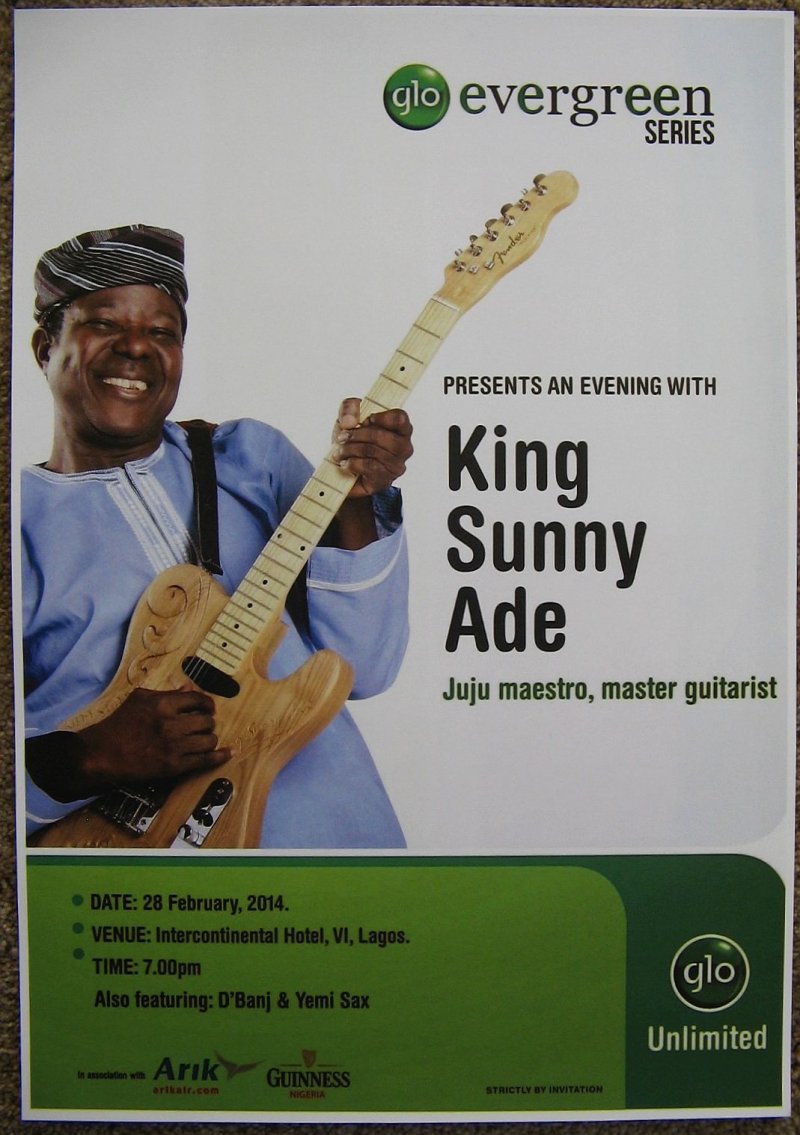 Image 0 of Ade KING SUNNY ADE 2014 Gig POSTER Lagos Nigeria Concert