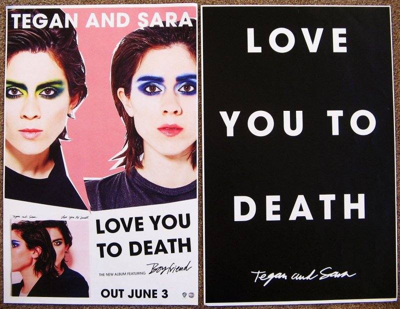 Image 0 of TEGAN AND SARA Album POSTER Love You To Death 2-Sided 11x17
