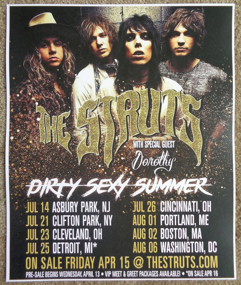 Image 0 of Struts THE STRUTS Tour POSTER 2016 USA Gig Concert 11