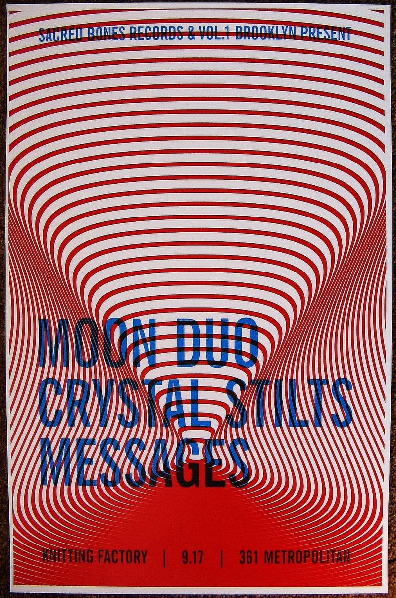 Image 0 of CRYSTAL STILTS 2010 Gig POSTER Brooklyn MOON DUO New York Concert